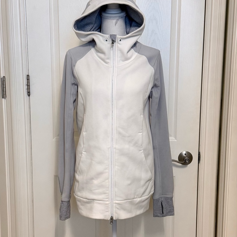 Lululemon Athletica White and Gray zip up Jacket